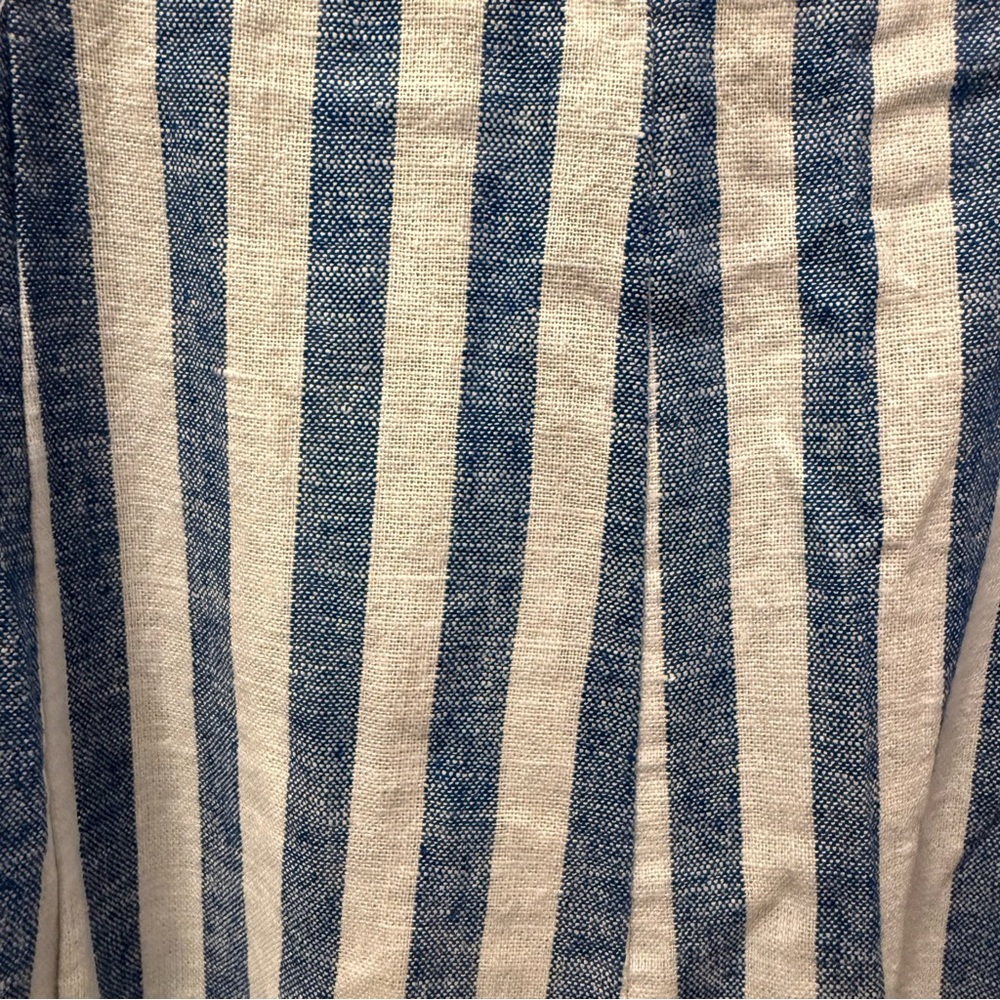 NWT Old Navy Fit & Flare Linen-Blend Midi Dress – Blue Stripe - Picture 13 of 15